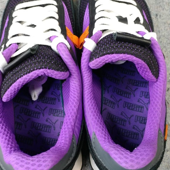 Puma Future Rider Mens 11 Shoes Athletic Sneakers Low Top Black Purple 382068-01 - Picture 9 of 10